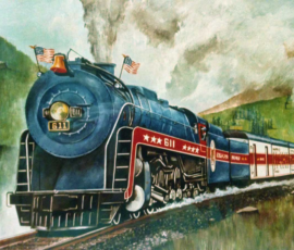 This head-on view depicts a non-streamlined N&W J-Class 4-8-4 #611 in American Freedom Train dress. The 611 was a candidate for the roles that ultimately went to Southern Pacific GS-4 #4449, T&P 2-10-4 #610, and RDG T-1 #2101. (Credit: Jonathan Eau Claire/Facebook)